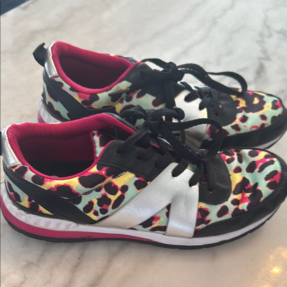 Leopard Print Sneakers with Pink Accents Sam Edelman 8